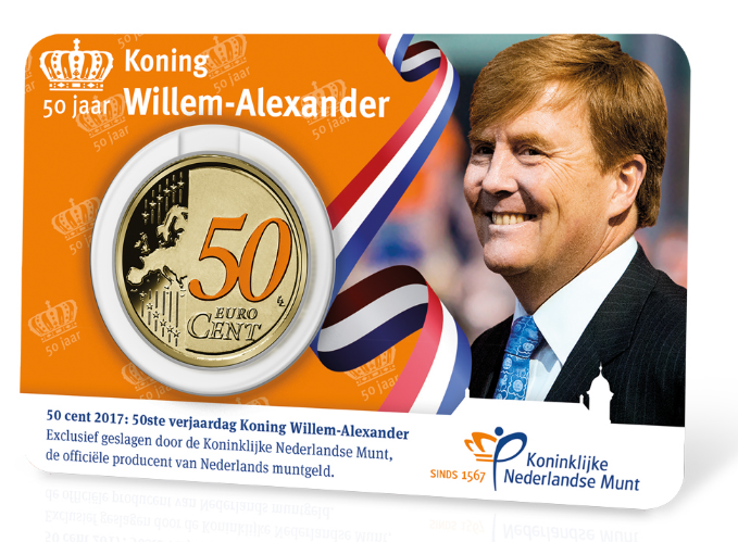 50ste Verjaardag Koning Willem-Alexander 2017 coincard